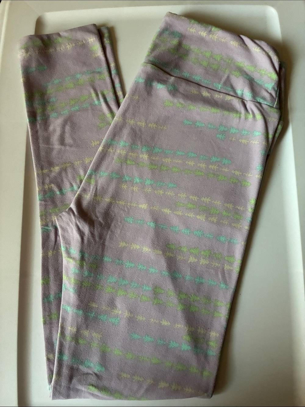 BOGO LuLaRoe Lavender Leggings with pastel Accent Pattern